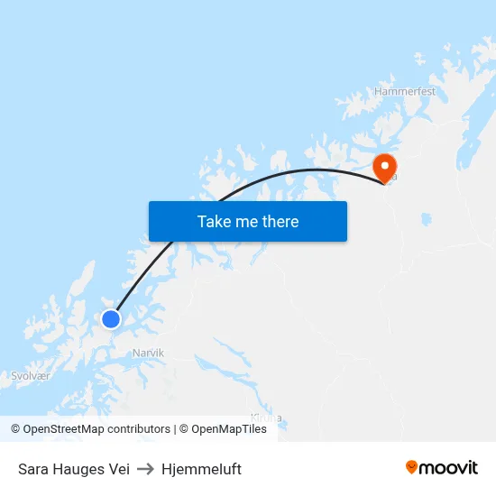 Sara Hauges Vei to Hjemmeluft map