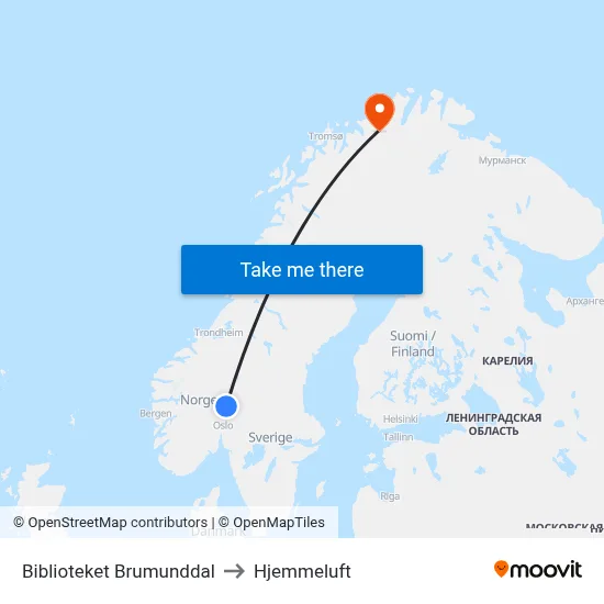 Biblioteket Brumunddal to Hjemmeluft map