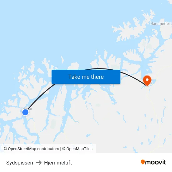 Sydspissen to Hjemmeluft map