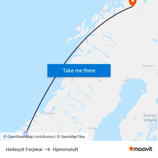 Hellesylt Ferjekai to Hjemmeluft map