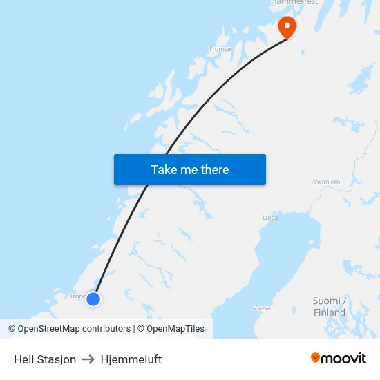 Hell Stasjon to Hjemmeluft map