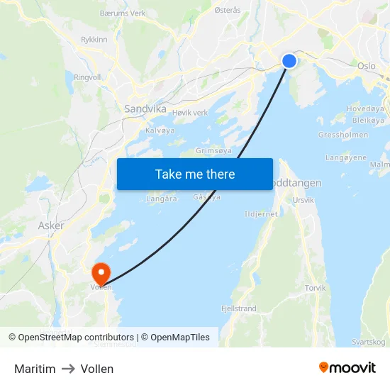 Maritim to Vollen map