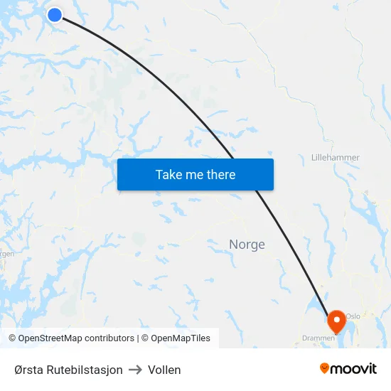 Ørsta Rutebilstasjon to Vollen map