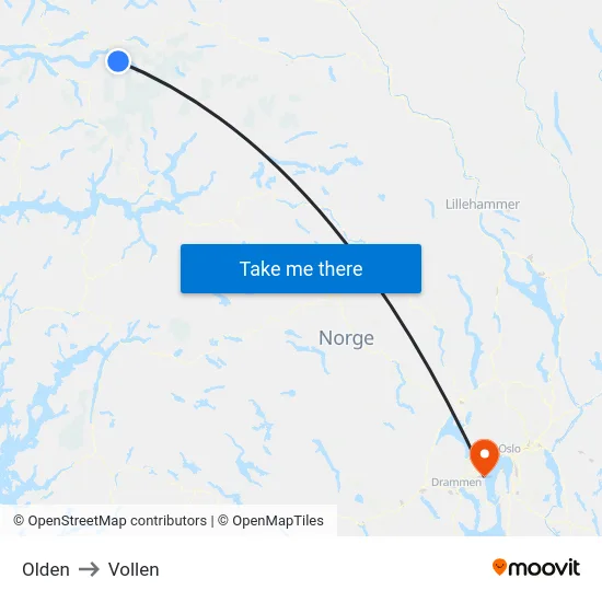 Olden to Vollen map