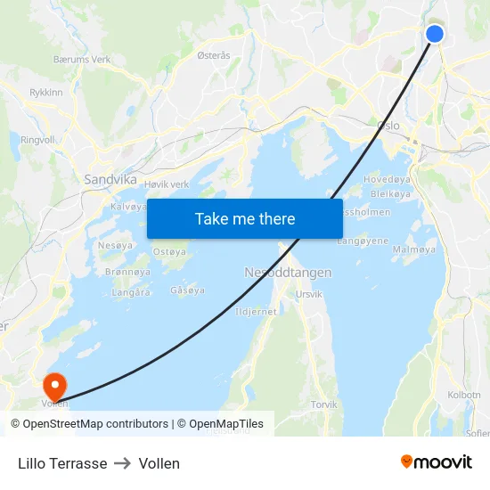 Lillo Terrasse to Vollen map