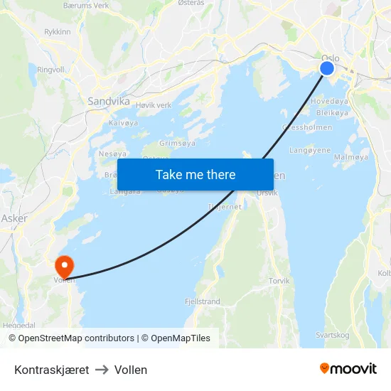 Kontraskjæret to Vollen map