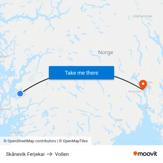 Skånevik Ferjekai to Vollen map