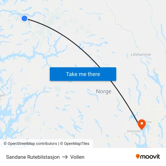 Sandane Rutebilstasjon to Vollen map