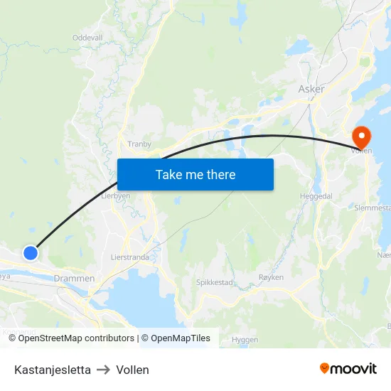 Kastanjesletta to Vollen map