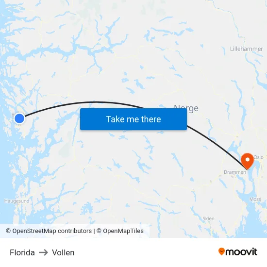 Florida to Vollen map