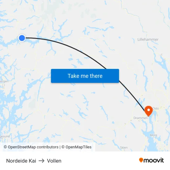 Nordeide Kai to Vollen map
