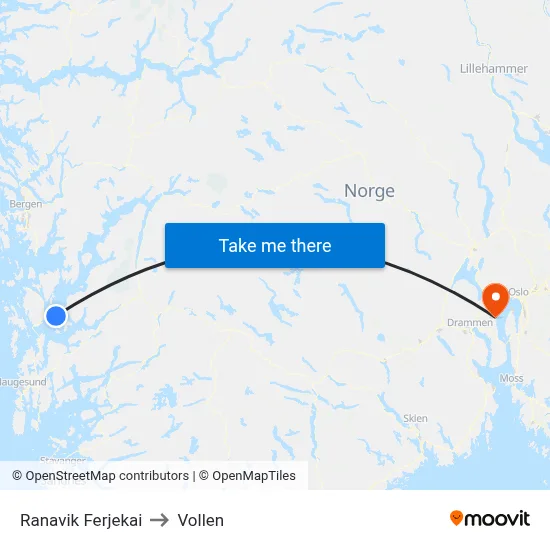 Ranavik Ferjekai to Vollen map