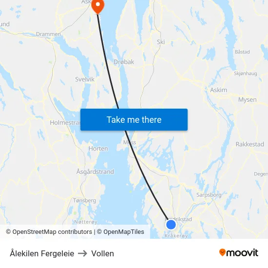 Ålekilen Fergeleie to Vollen map