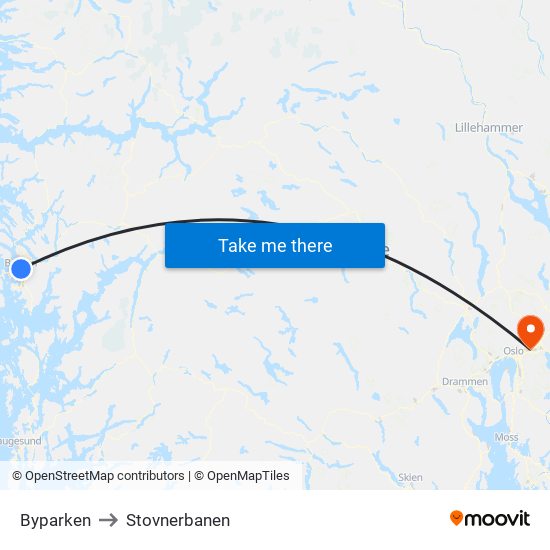 Byparken to Stovnerbanen map