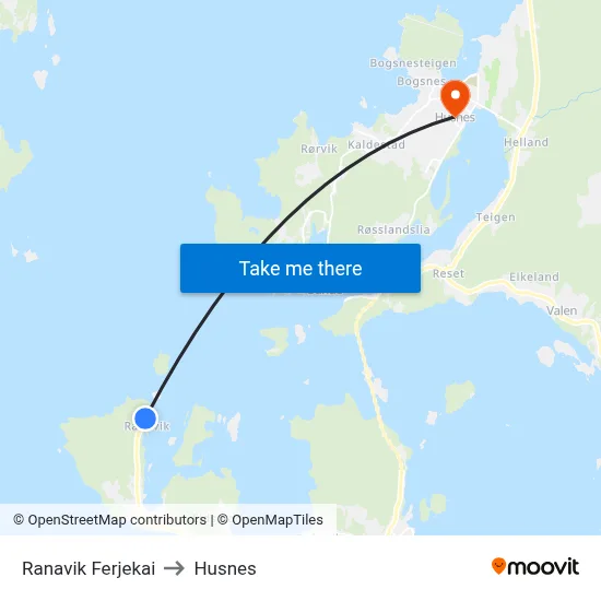 Ranavik Ferjekai to Husnes map
