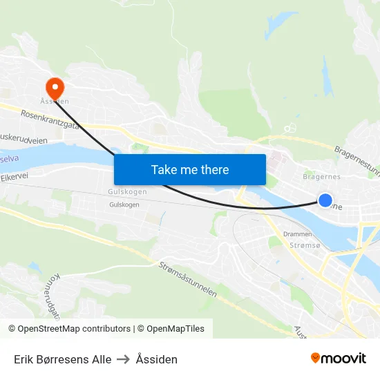 Erik Børresens Alle to Åssiden map