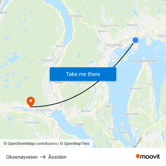 Oksenøyveien to Åssiden map