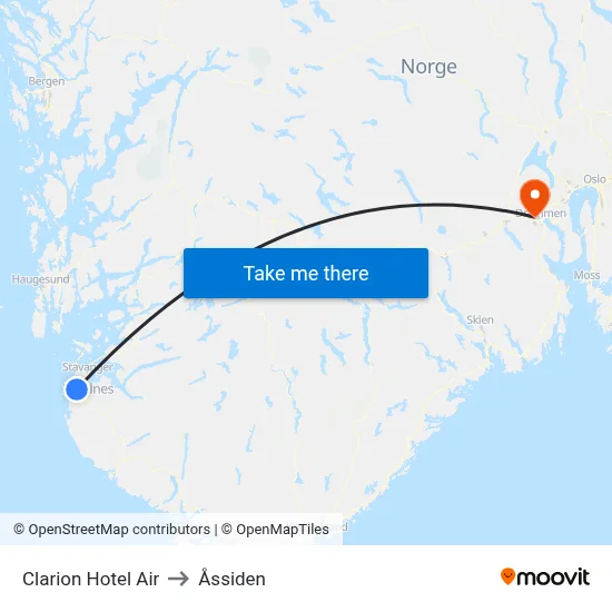 Clarion Hotel Air to Åssiden map
