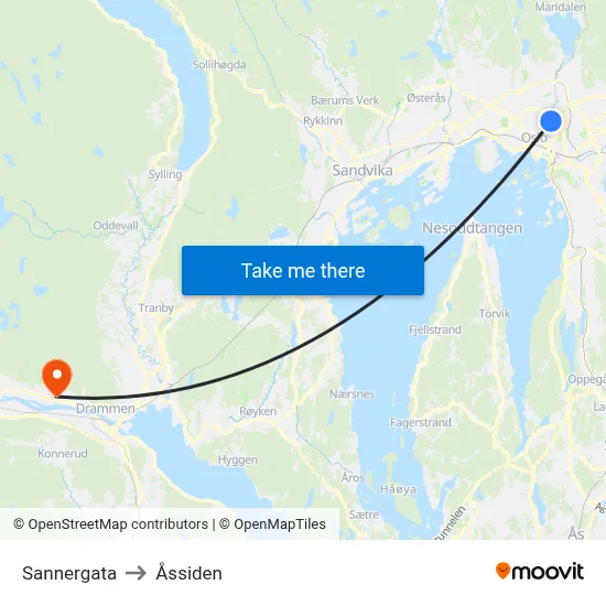 Sannergata to Åssiden map