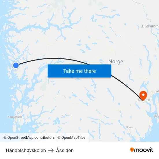 Handelshøyskolen to Åssiden map