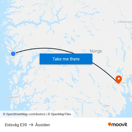 Eidsvåg E39 to Åssiden map
