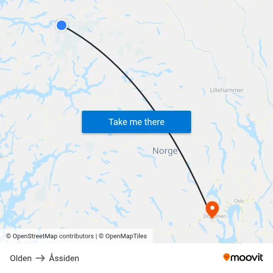 Olden to Åssiden map