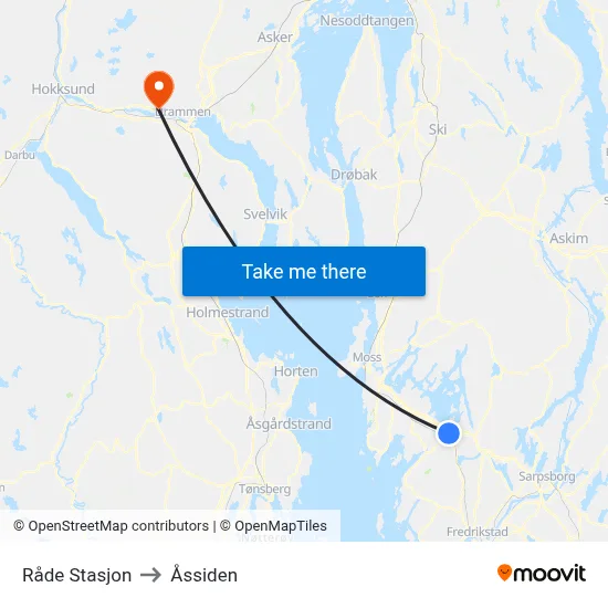 Råde Stasjon to Åssiden map