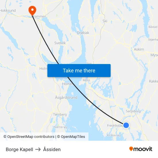 Borge Kapell to Åssiden map