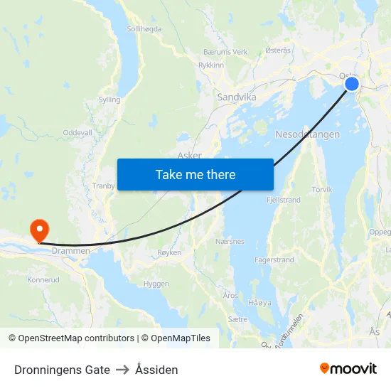 Dronningens Gate to Åssiden map