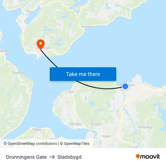 Dronningens Gate to Stadsbygd map