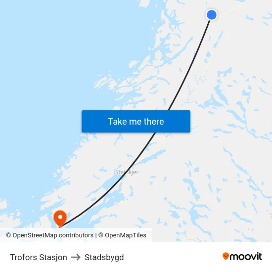 Trofors Stasjon to Stadsbygd map
