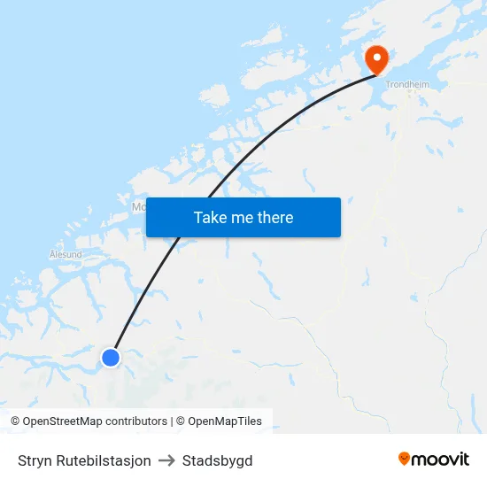 Stryn Rutebilstasjon to Stadsbygd map