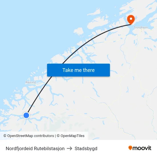 Nordfjordeid Rutebilstasjon to Stadsbygd map