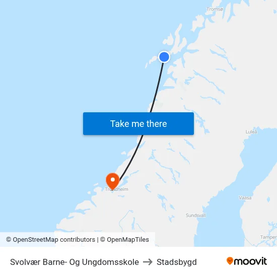 Svolvær Barne- Og Ungdomsskole to Stadsbygd map