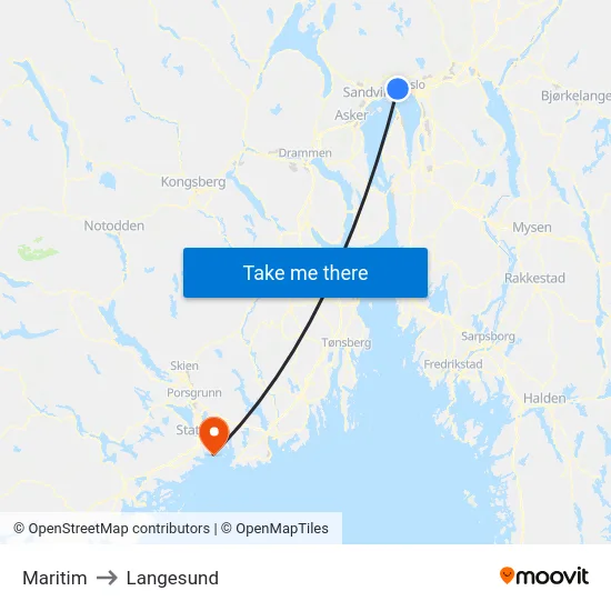 Maritim to Langesund map