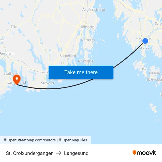 St. Croixundergangen to Langesund map