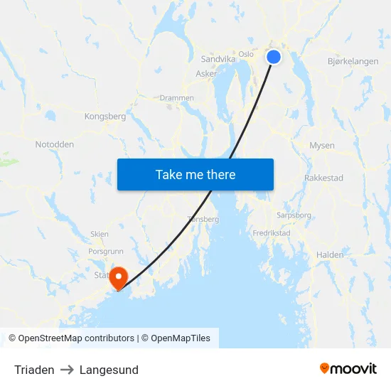 Triaden to Langesund map