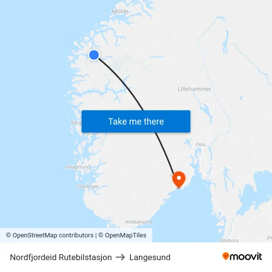 Nordfjordeid Rutebilstasjon to Langesund map