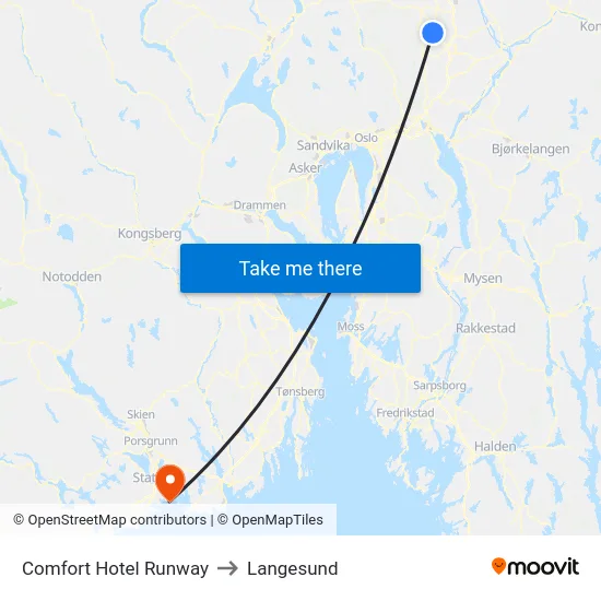 Comfort Hotel Runway to Langesund map