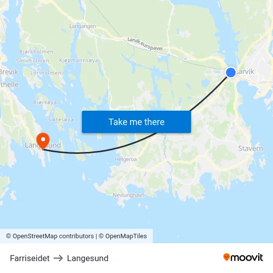 Farriseidet to Langesund map