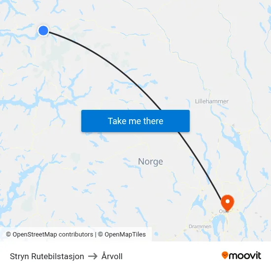 Stryn Rutebilstasjon to Årvoll map