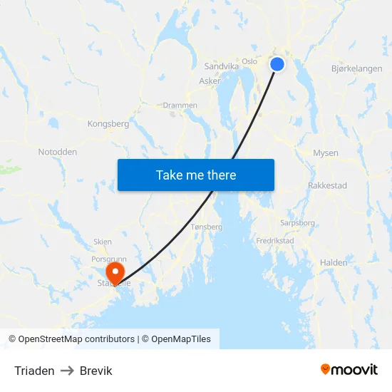 Triaden to Brevik map