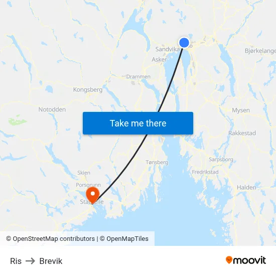 Ris to Brevik map