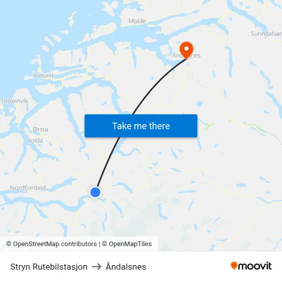Stryn Rutebilstasjon to Åndalsnes map