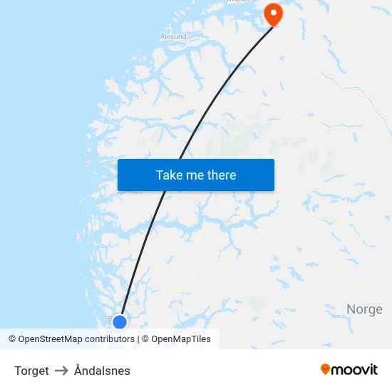 Torget to Åndalsnes map