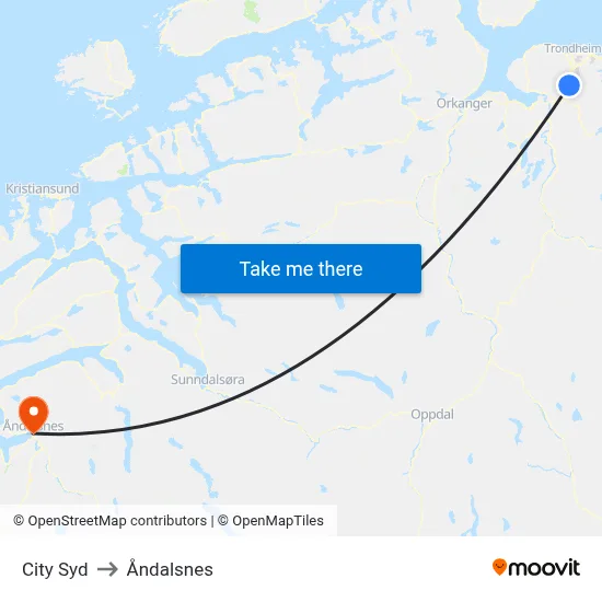 City Syd to Åndalsnes map