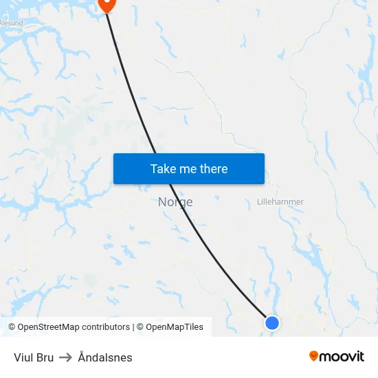 Viul Bru to Åndalsnes map