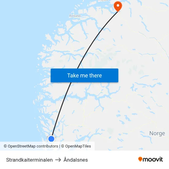 Strandkaiterminalen to Åndalsnes map
