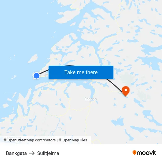 Bankgata to Sulitjelma map