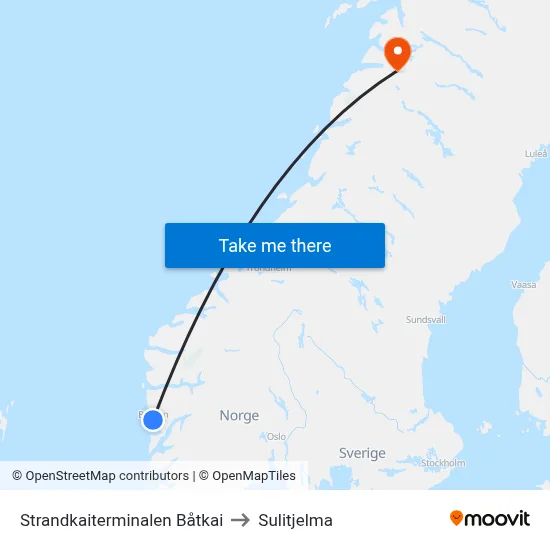 Strandkaiterminalen Båtkai to Sulitjelma map